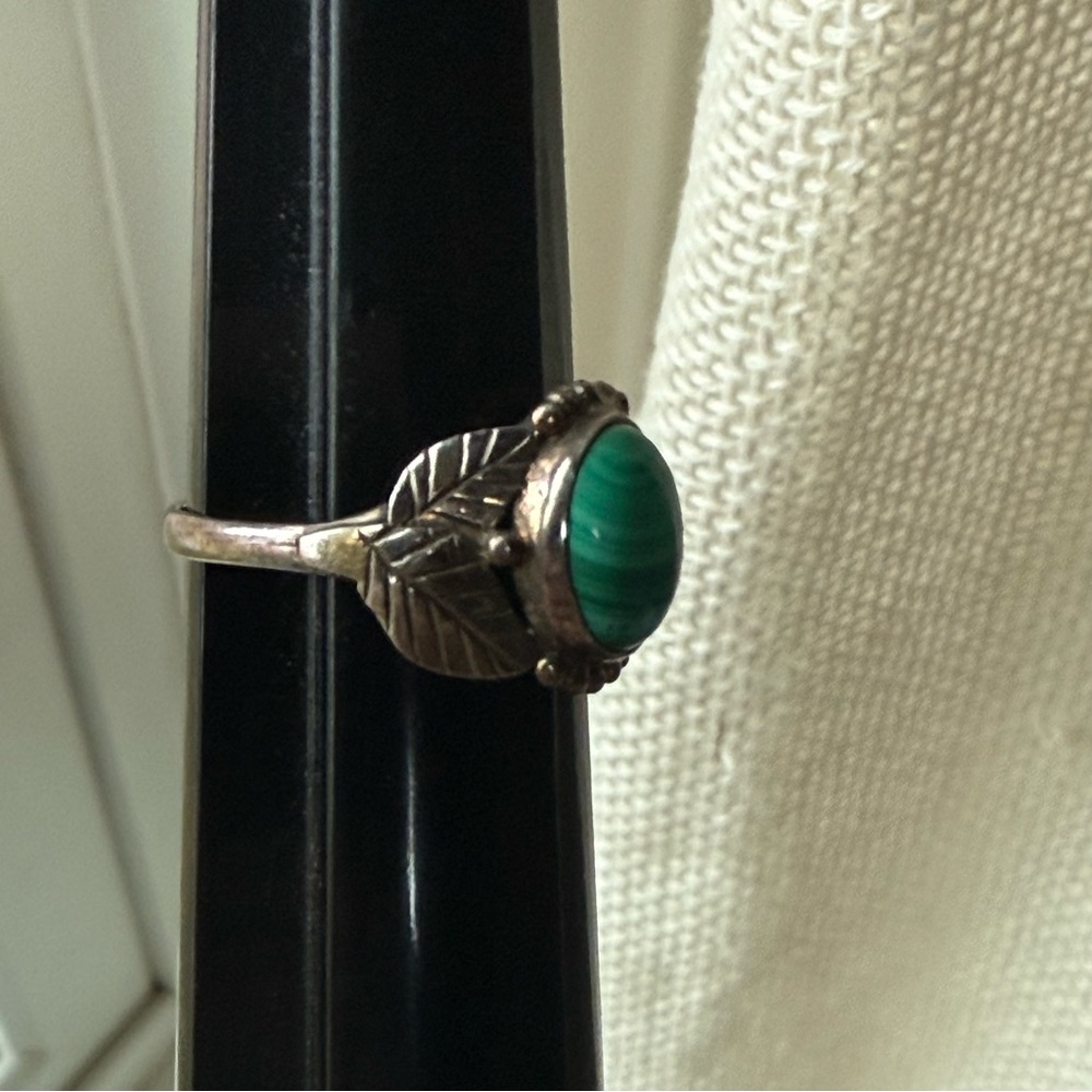 Sterling Malachite Ring - image 7